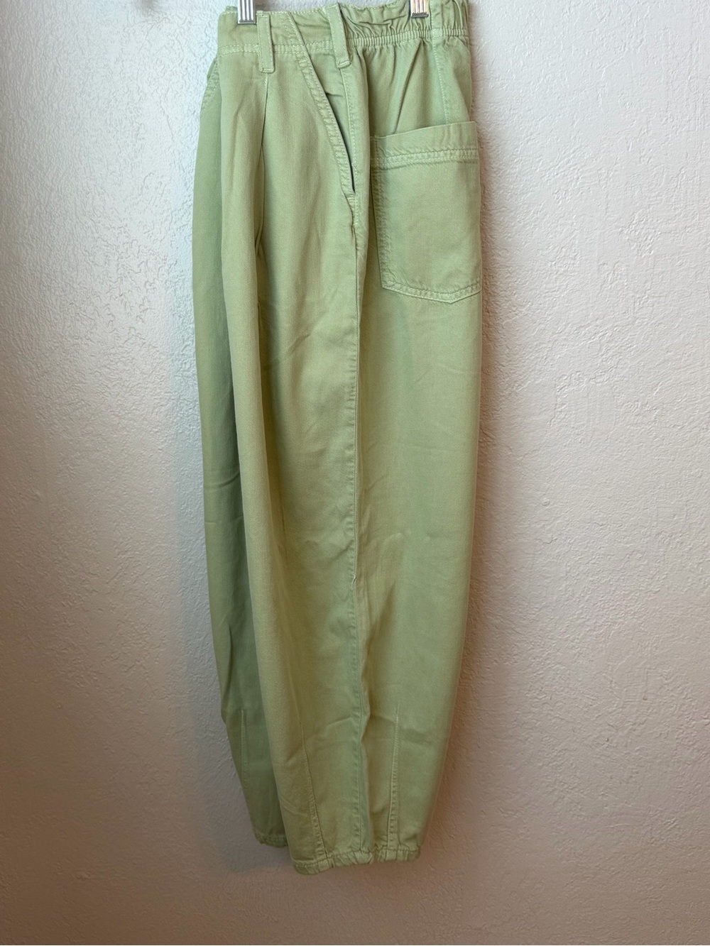 178 Anthropologie Pilcro Relaxed High-Waist Cotton Barrel Pants in Sage Green - Picture 8 of 10